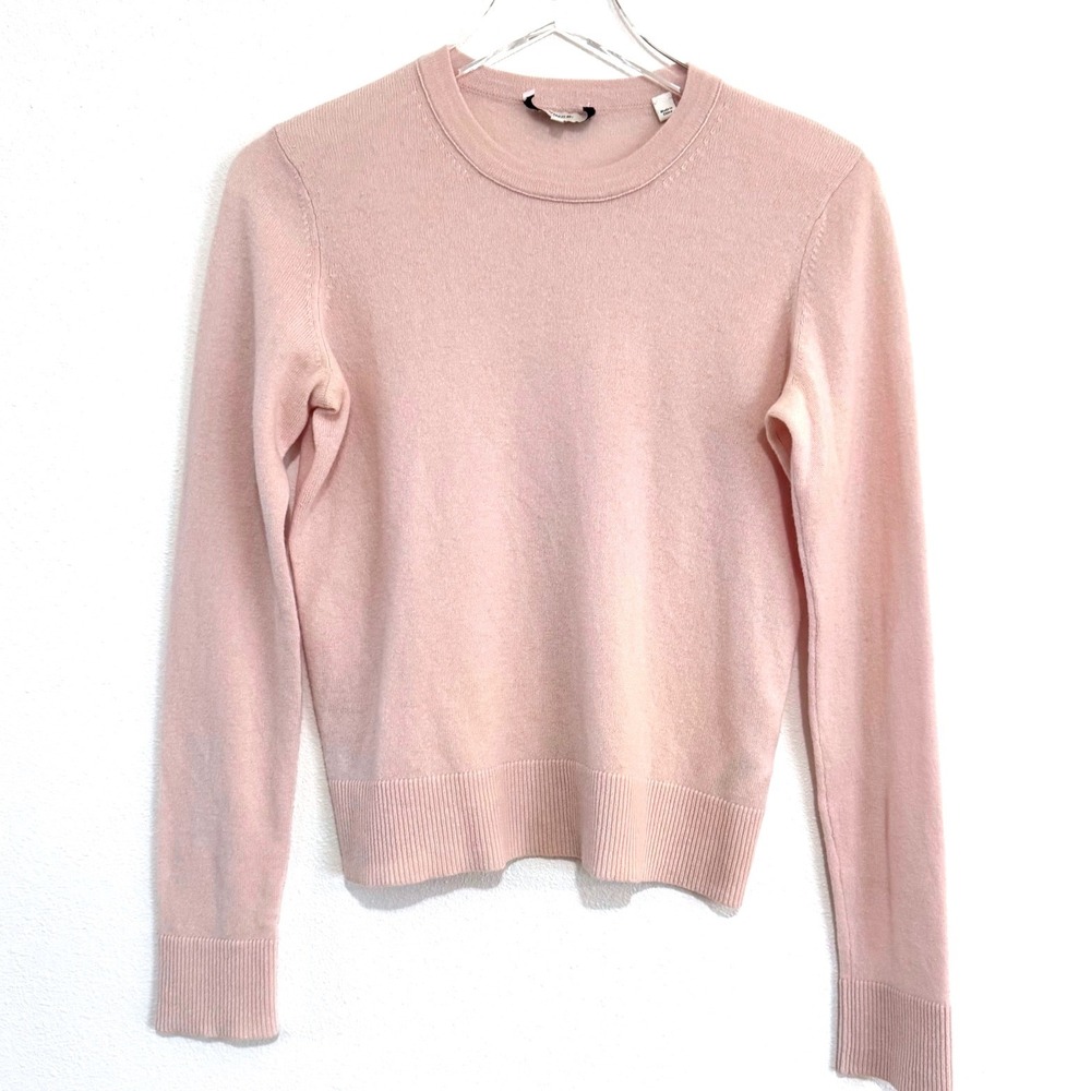 Vince Pale Pink Cashmere Crewneck Knit Pullover Sweater